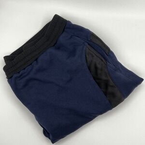 AND1 Basketball Shorts Mens L Navy Blue Excellent Striped Mesh Athletic